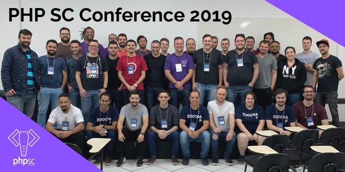 Foto dos participantes do PHPSC Conference 2019 na Uniasselvi em Blumenau
